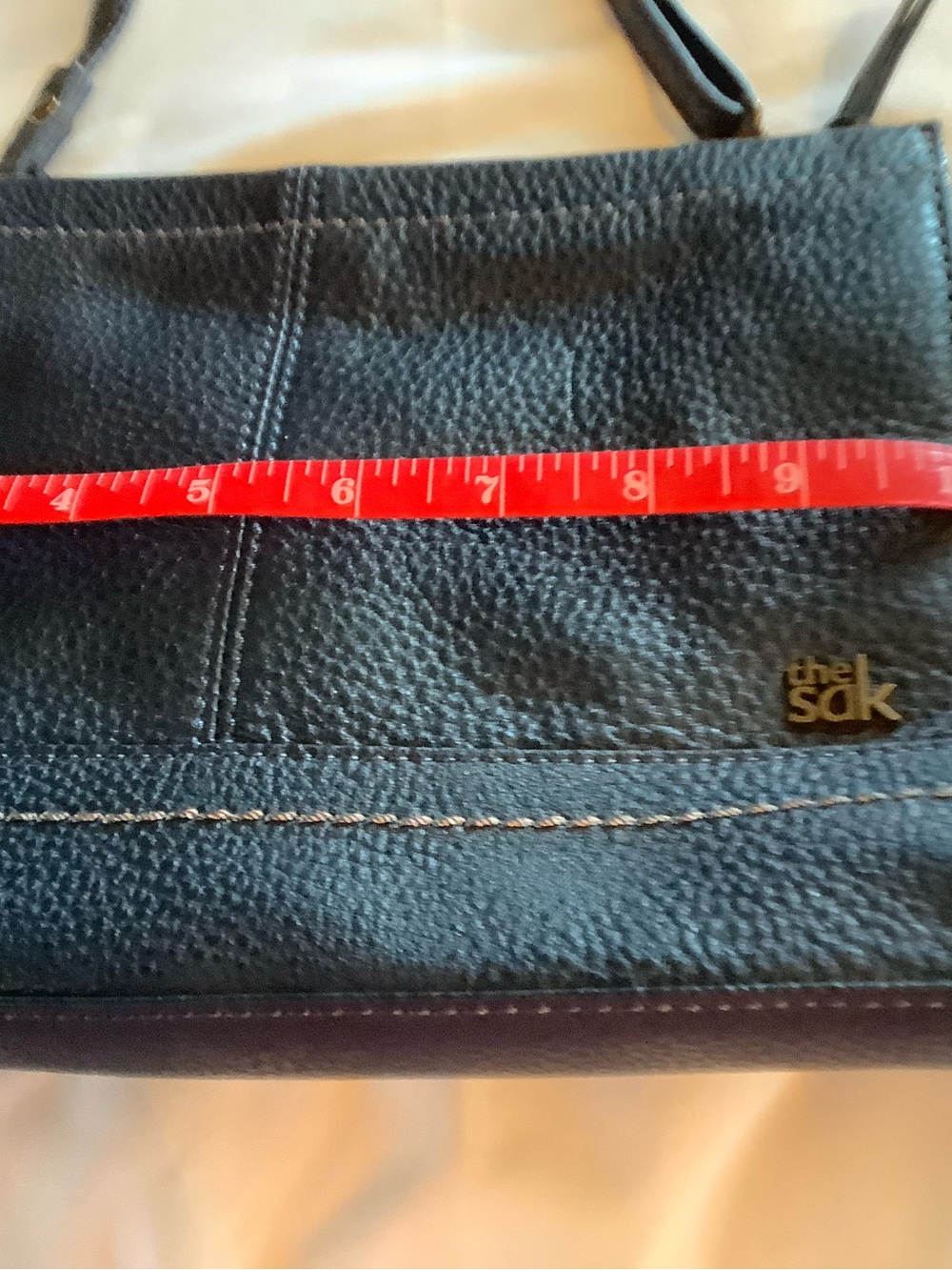 The Sak Blue Pebbled Leather Shoulder Crossbody - Picture 6 of 9